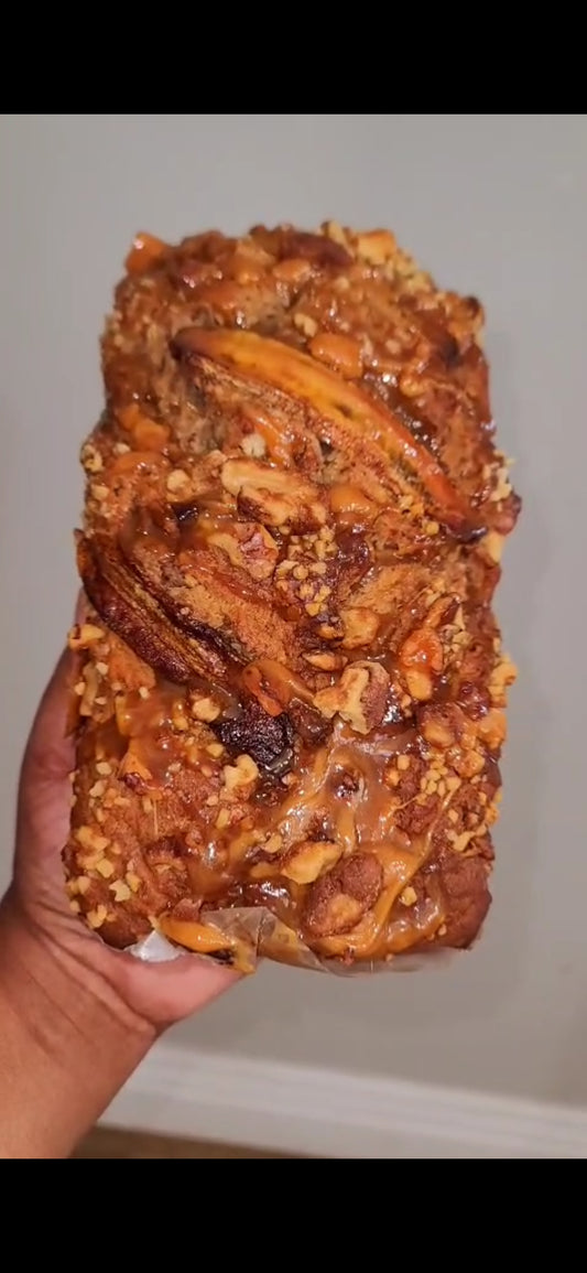 Full loaded carmel walnut banana bread